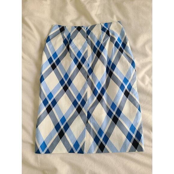 Ann Taylor Pencil Skirt Women's Size‎ 2 Multicolor Plaid Zipper Linen Blend - Picture 5 of 6